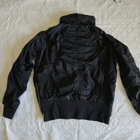 Athleta Jet Set Bomber Jacket Black Sz Medium EUC - Picture 4 of 15